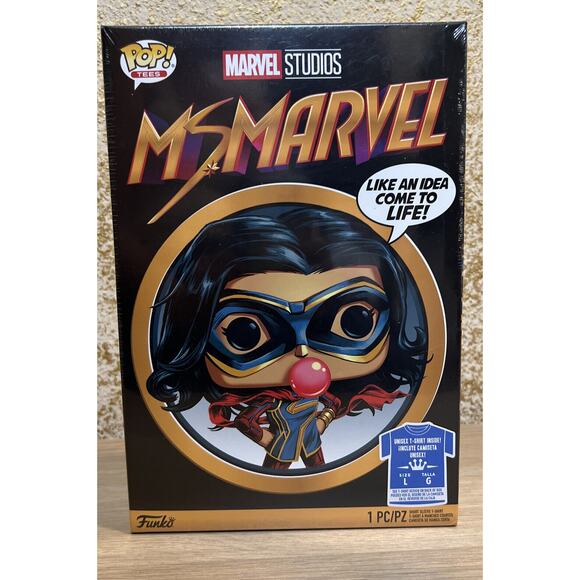 Funko Pop Tees Marvel MS MARVEL T Shirt Size LRG. Unisex Target Exclusive 2022 - Picture 2 of 2